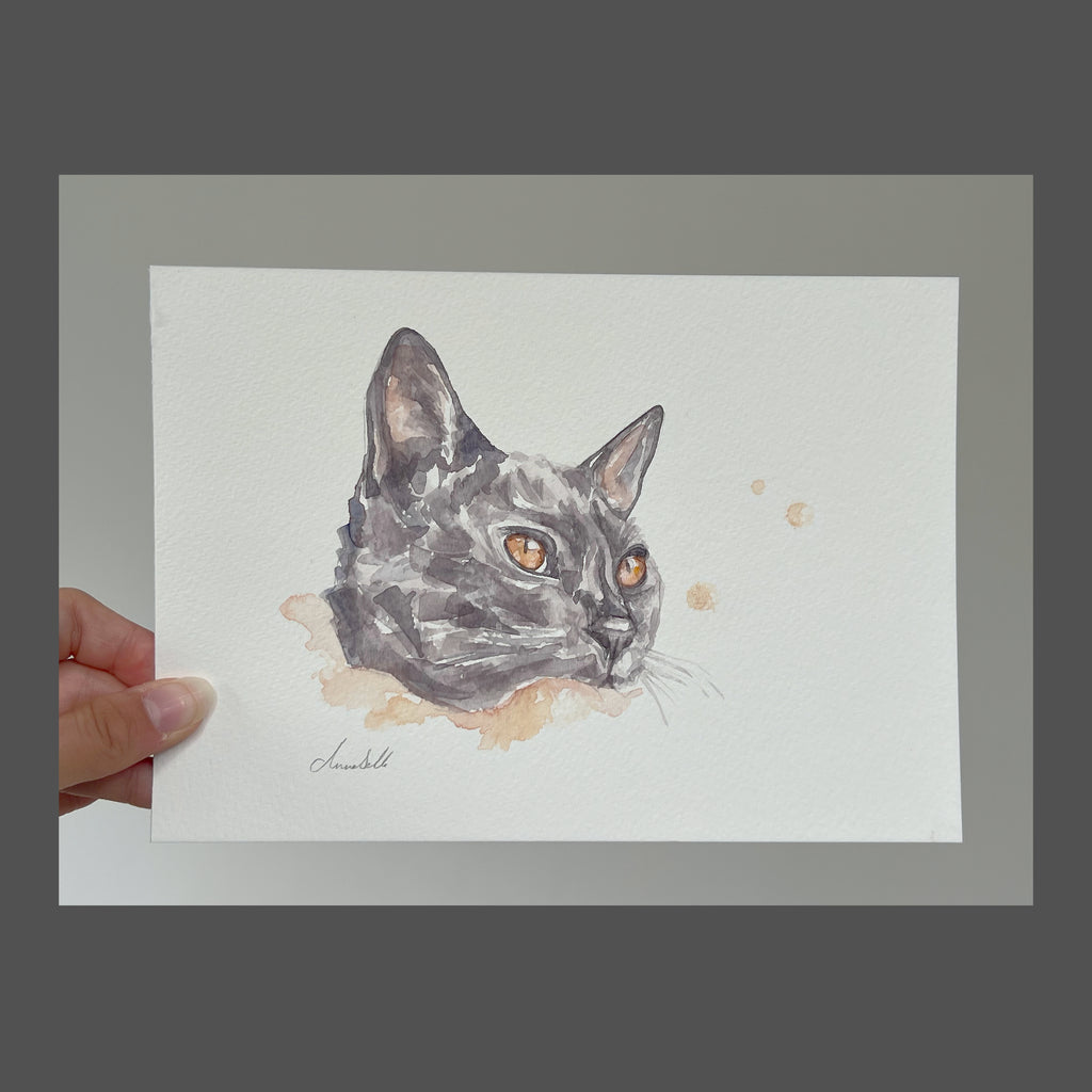 Black Cat - An Original Watercolour Painting