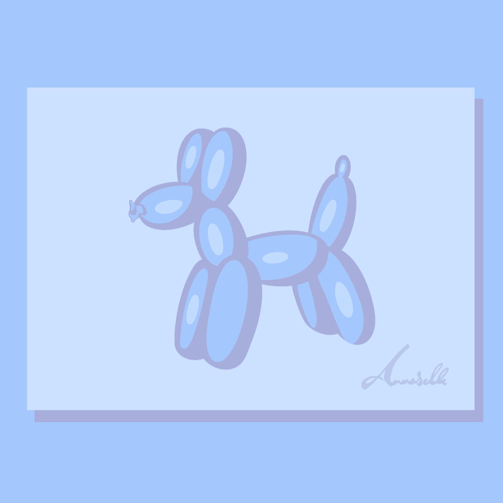 Blue Balloon Dog Postcard