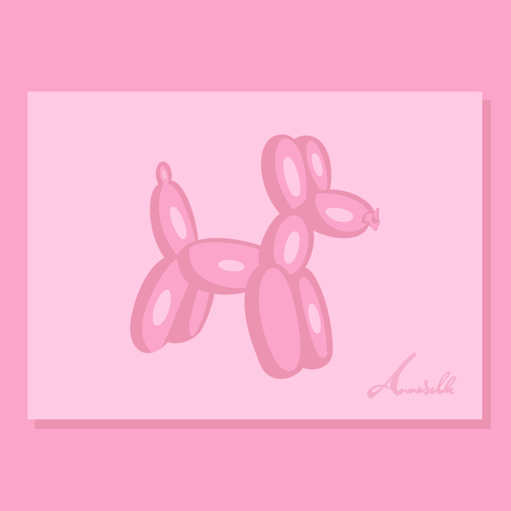 Pink Balloon Dog Postcard