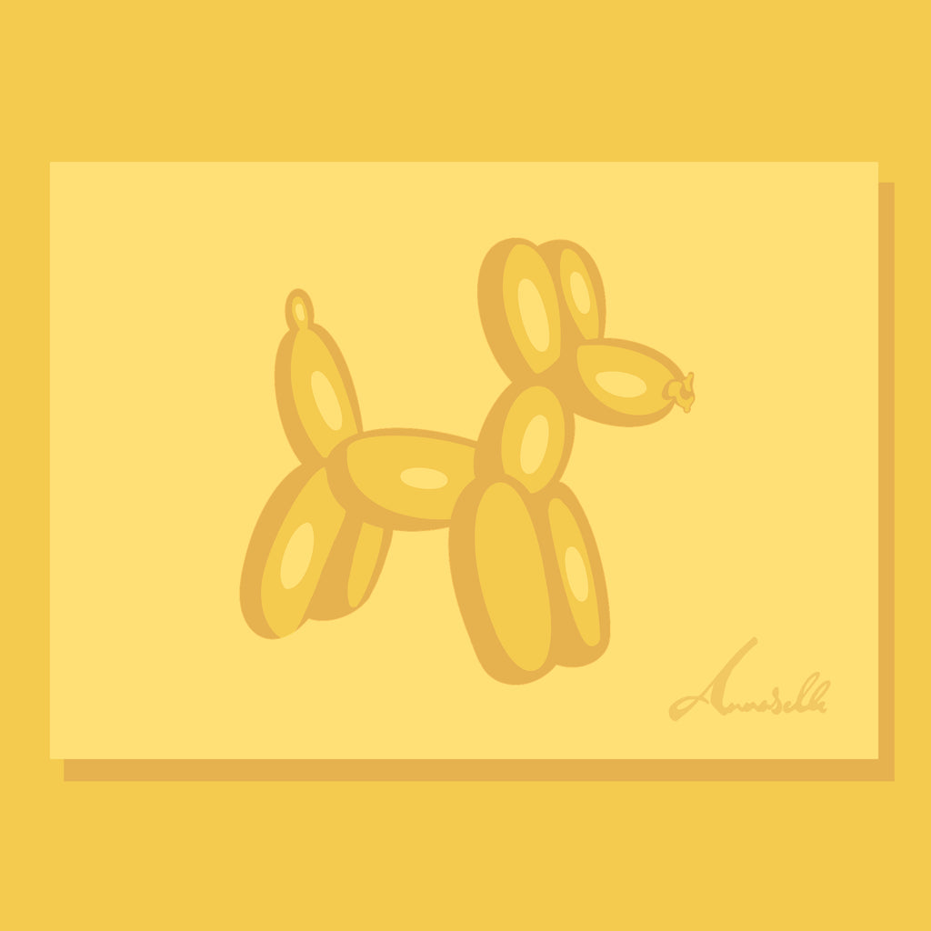 Yellow Balloon Dog Postcard